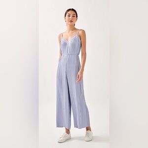 NWT Love Bonito Baby Blue Sabine Pleat Wide Leg Jumpsuit